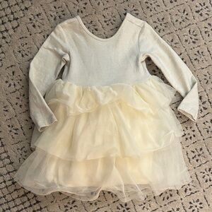 Hanna Anderssn Sparkling Cream Long Sleeve Tulle Dress sz 4